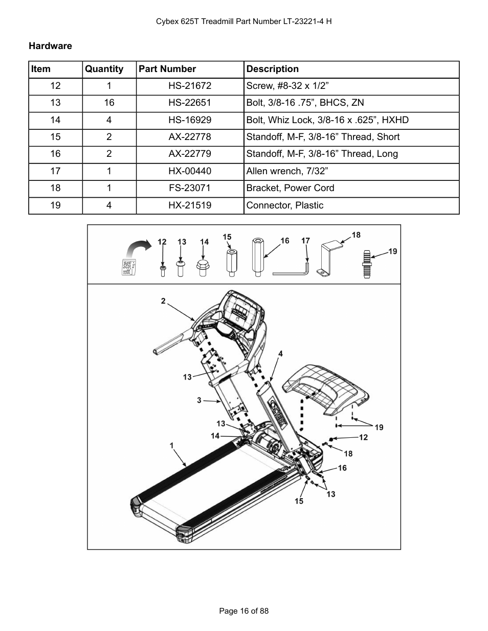 Cybex 625T Treadmill User Manual | Page 16 / 88