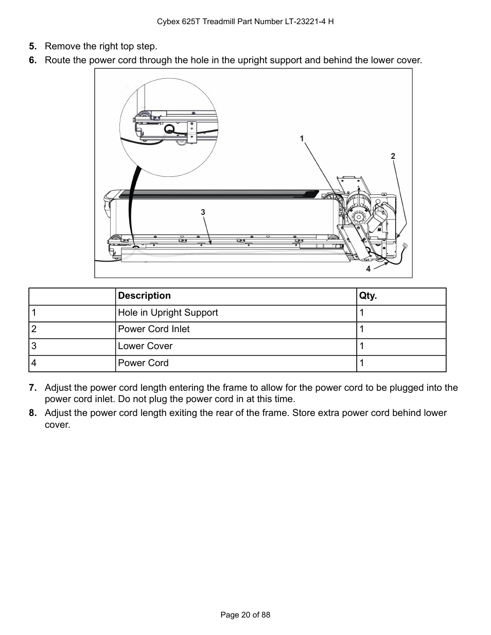 Cybex 625T Treadmill User Manual | Page 20 / 88