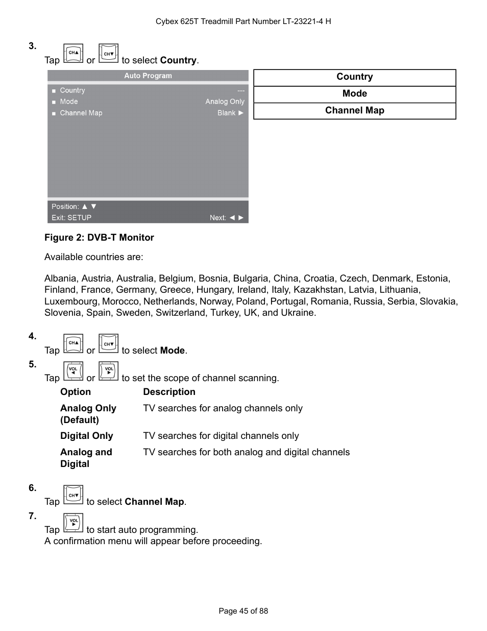 Cybex 625T Treadmill User Manual | Page 45 / 88