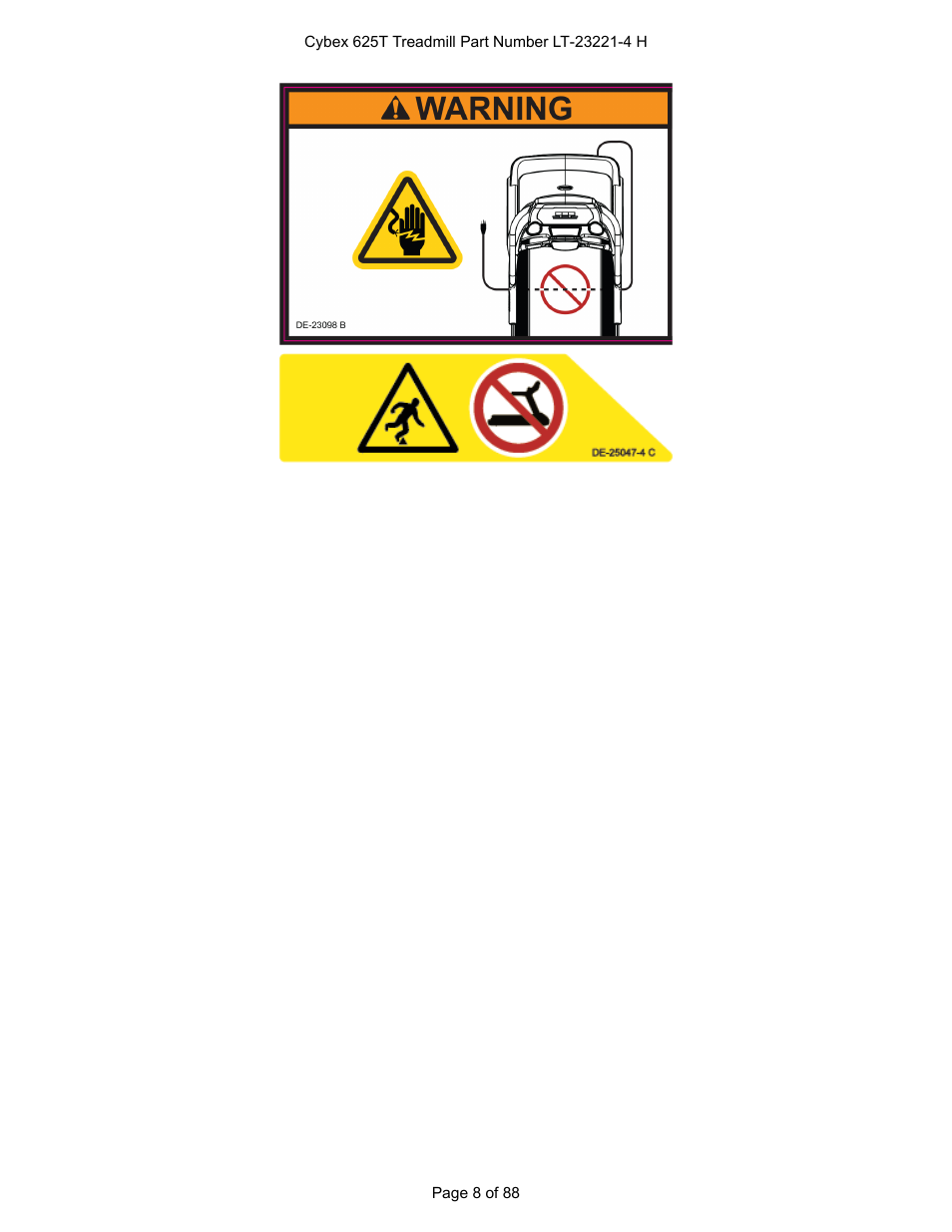 Cybex 625T Treadmill User Manual | Page 8 / 88