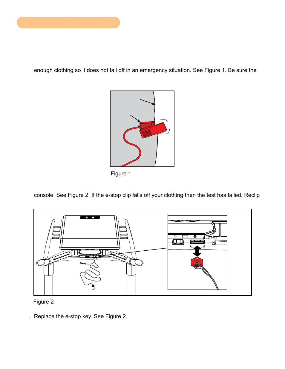 Emergency stop key (e-stop) | Cybex 751T Treadmill User Manual | Page 15 / 60