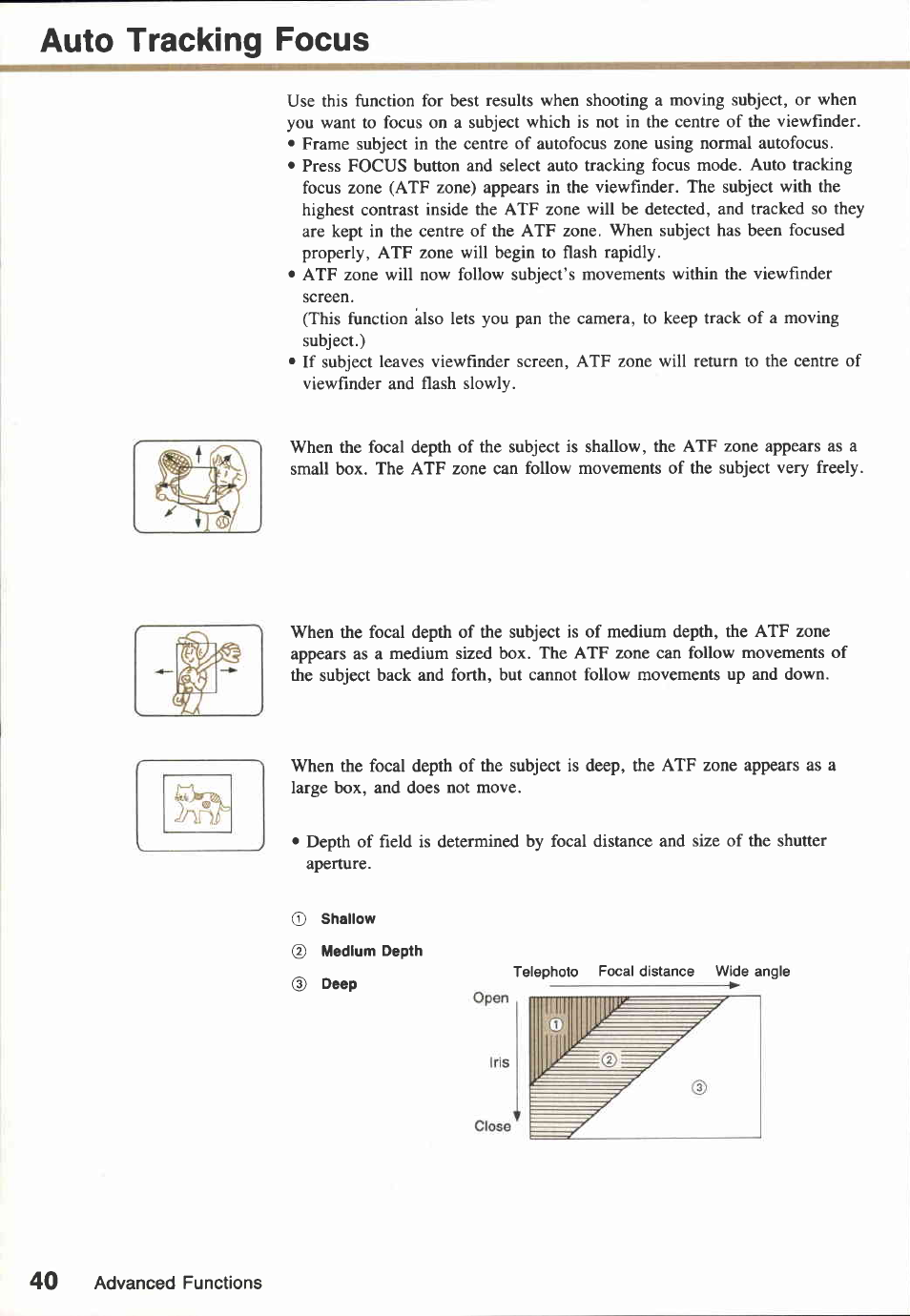 Auto tracking focus | Canon E850 User Manual | Page 42 / 72