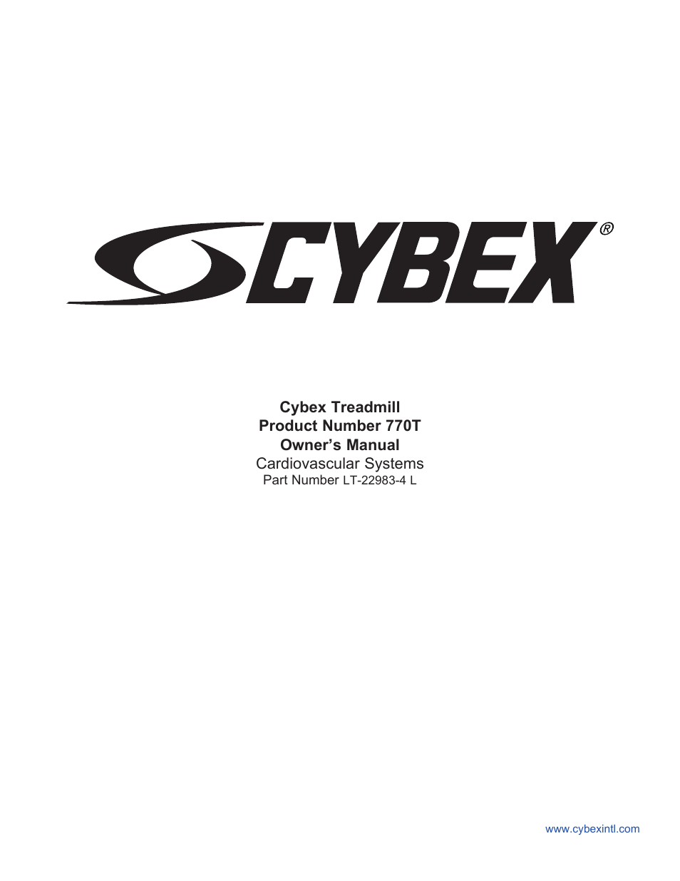 Cybex 770T Treadmill User Manual | 98 pages