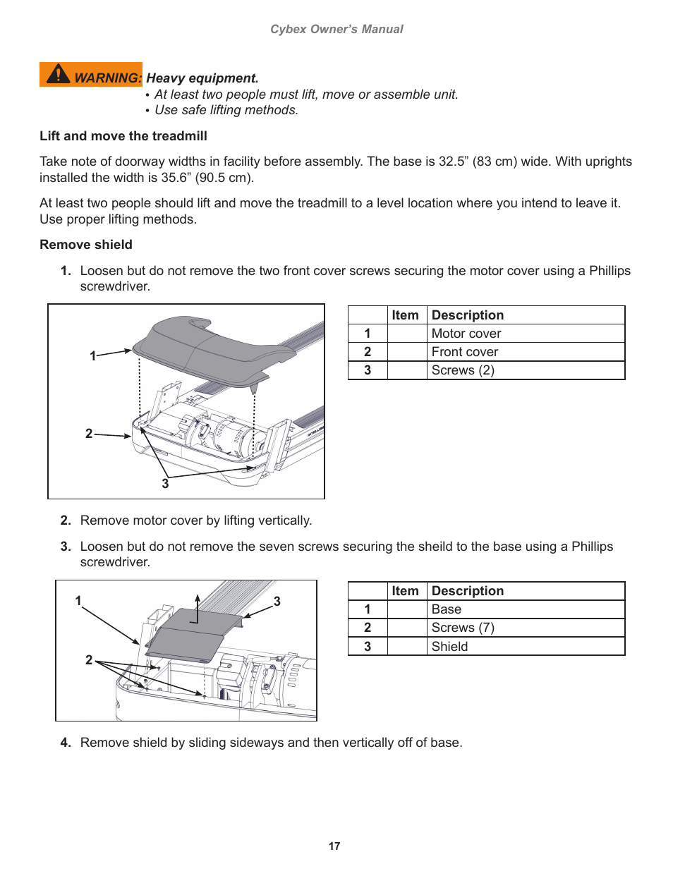 Cybex 770T Treadmill User Manual | Page 17 / 98