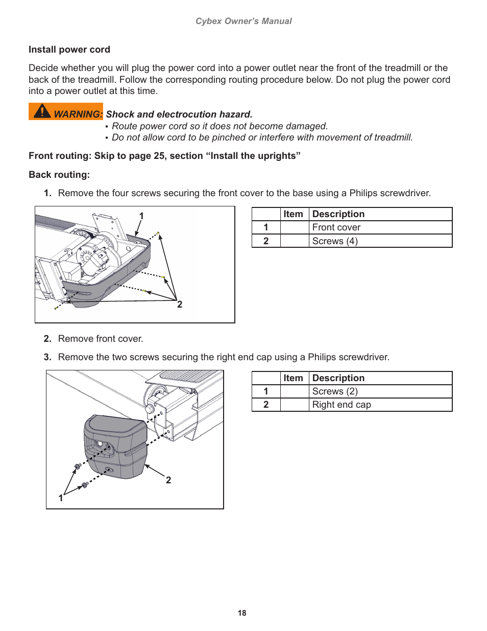 Cybex 770T Treadmill User Manual | Page 18 / 98