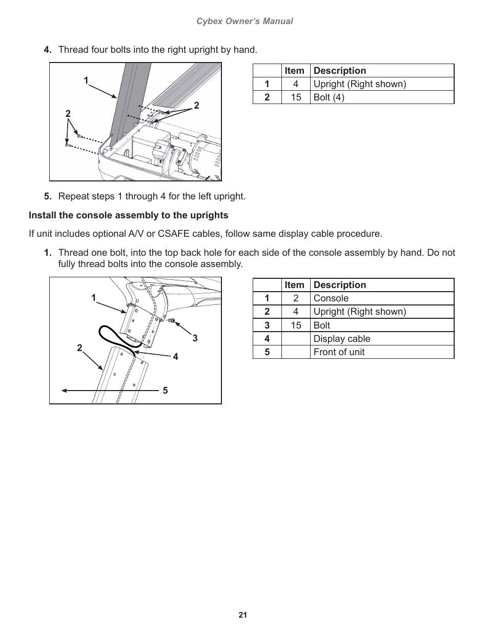 Cybex 770T Treadmill User Manual | Page 21 / 98