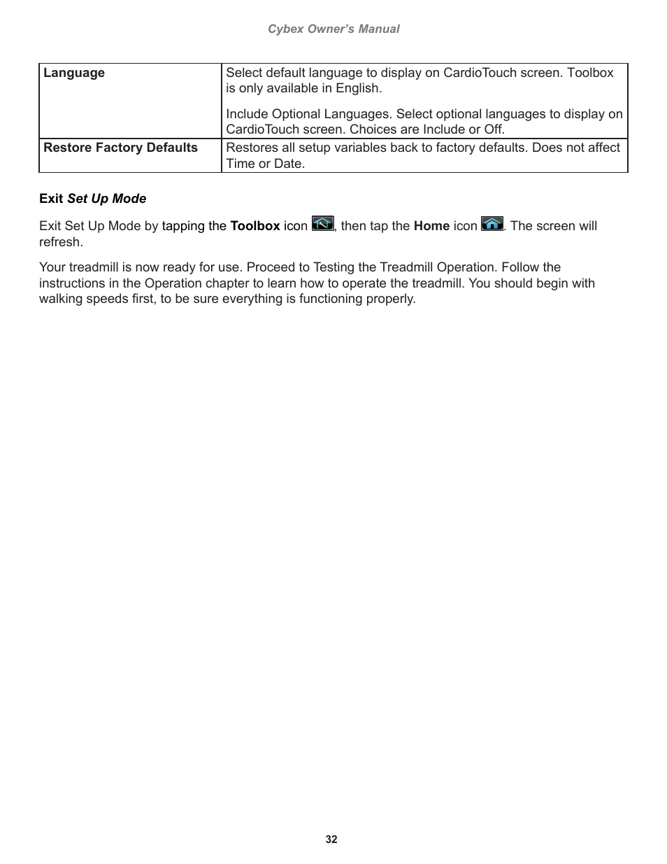 Cybex 770T Treadmill User Manual | Page 32 / 98