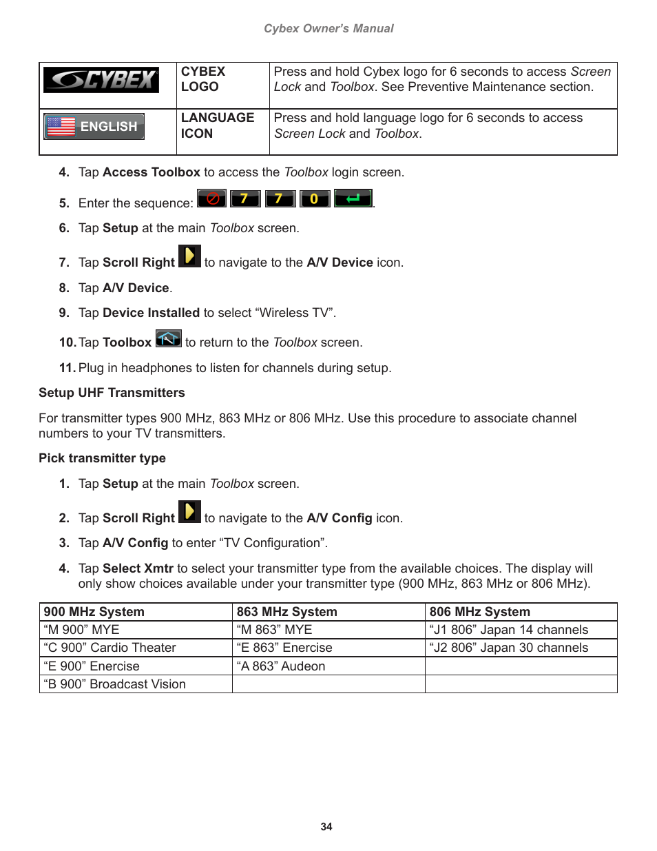 Cybex 770T Treadmill User Manual | Page 34 / 98