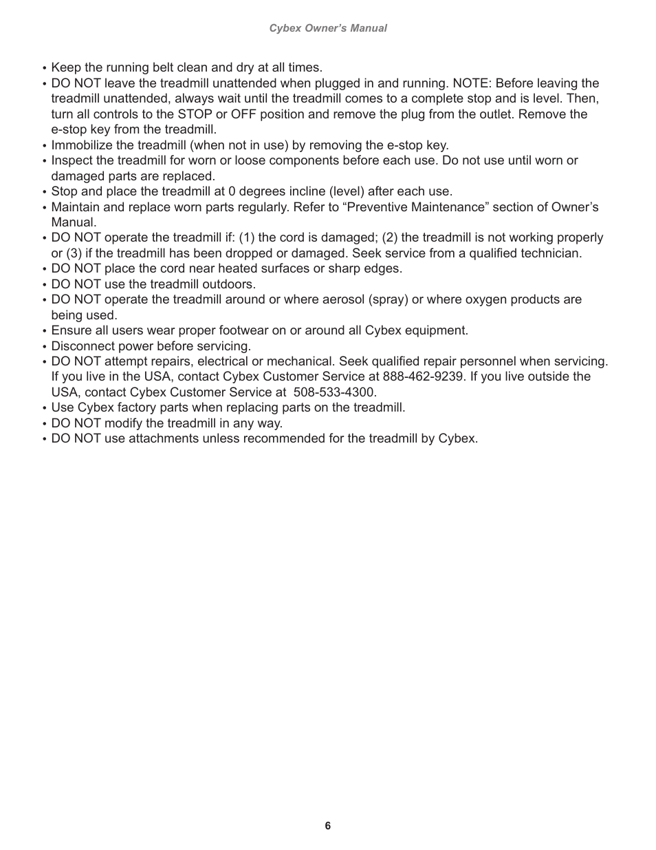 Cybex 770T Treadmill User Manual | Page 6 / 98