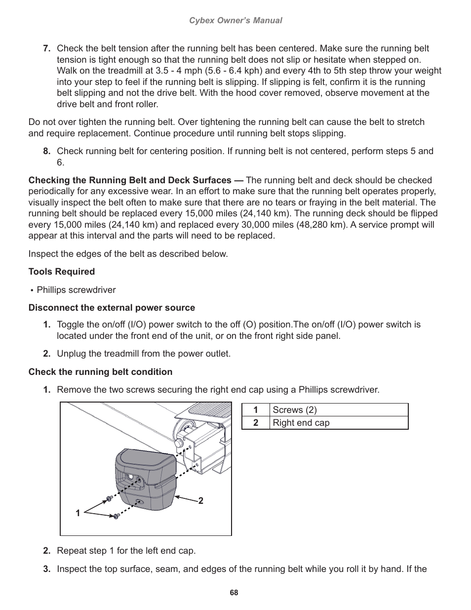 Cybex 770T Treadmill User Manual | Page 68 / 98