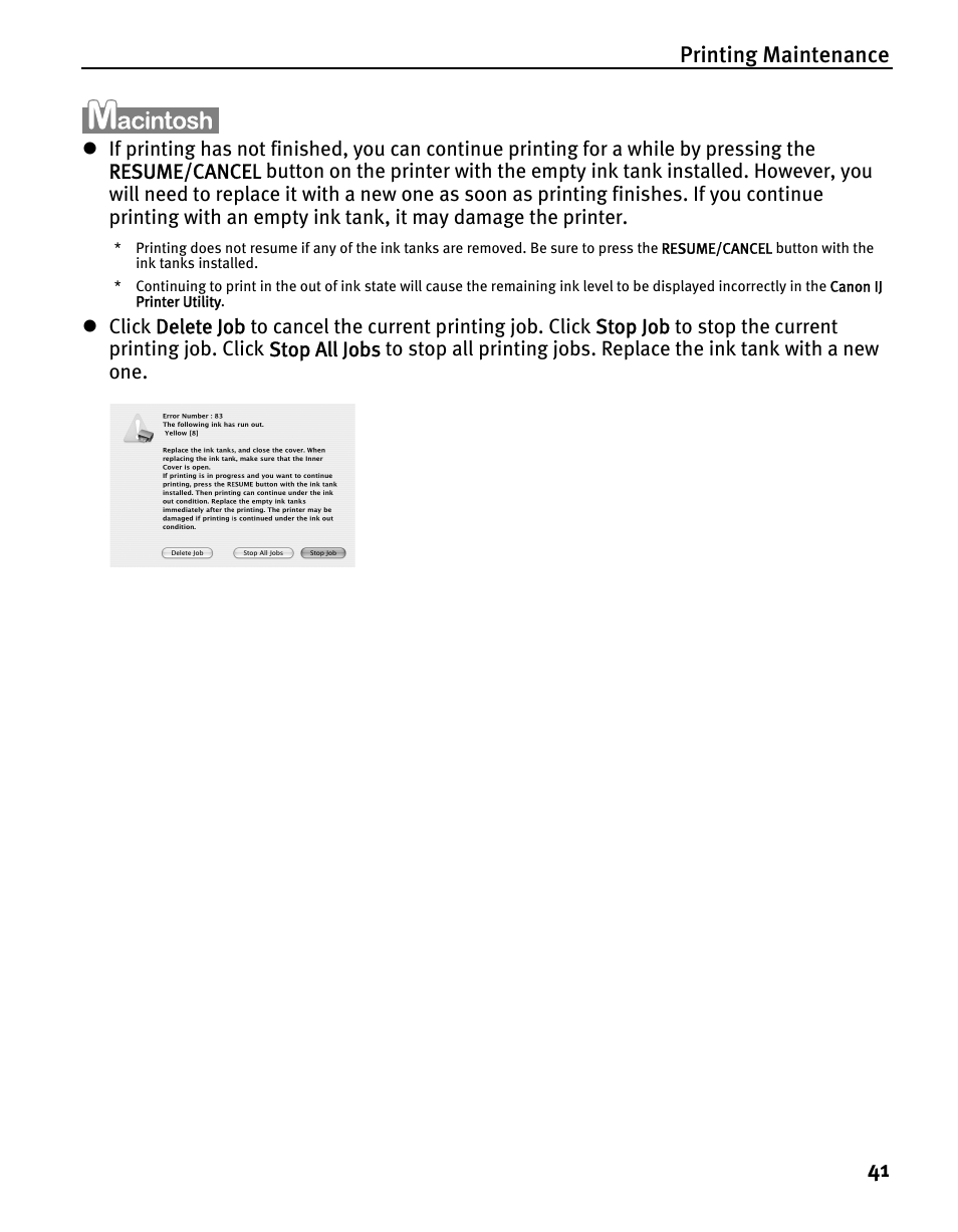 Printing maintenance 41 | Canon iP5200 User Manual | Page 45 / 104