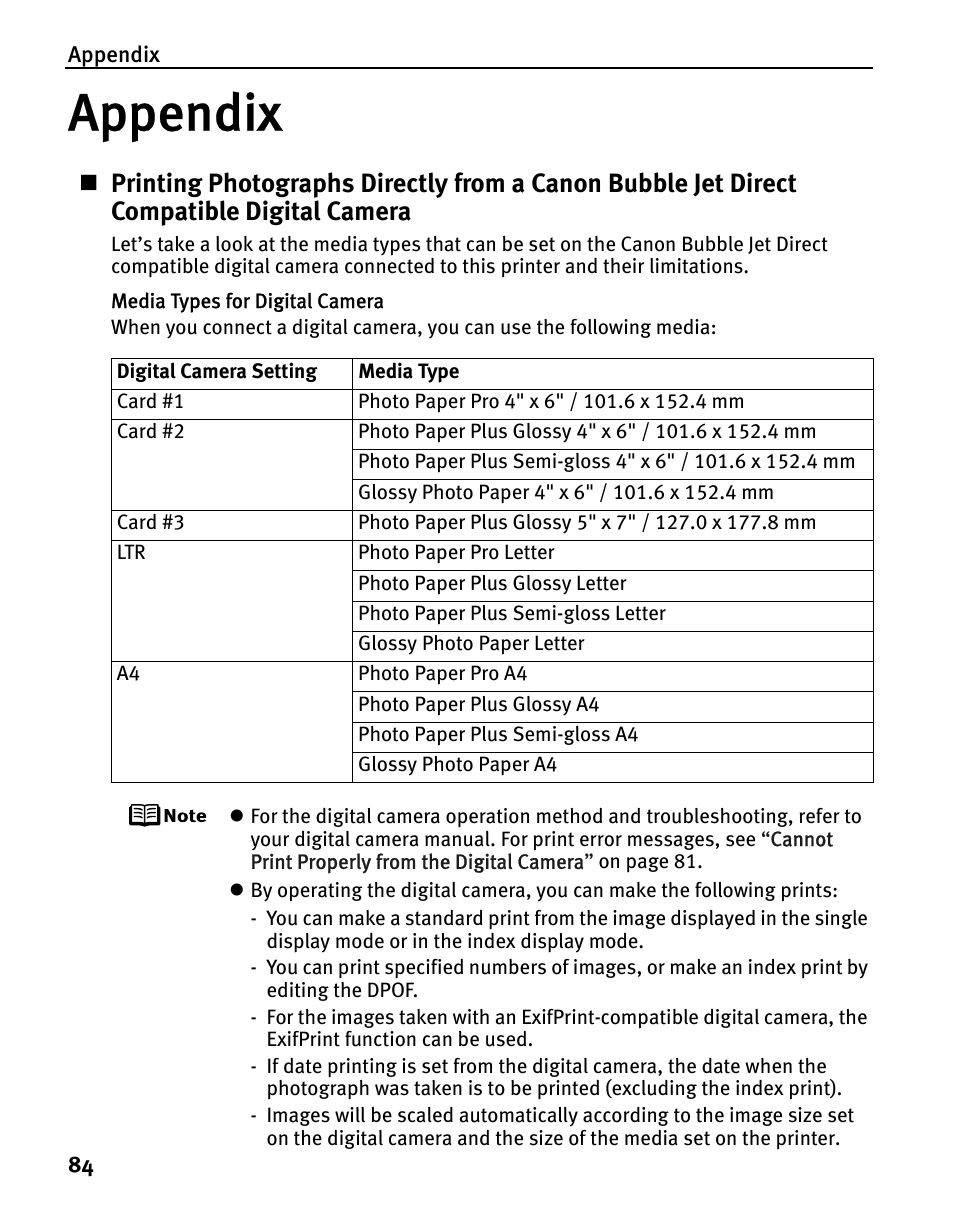 Appendix | Canon iP5200 User Manual | Page 88 / 104