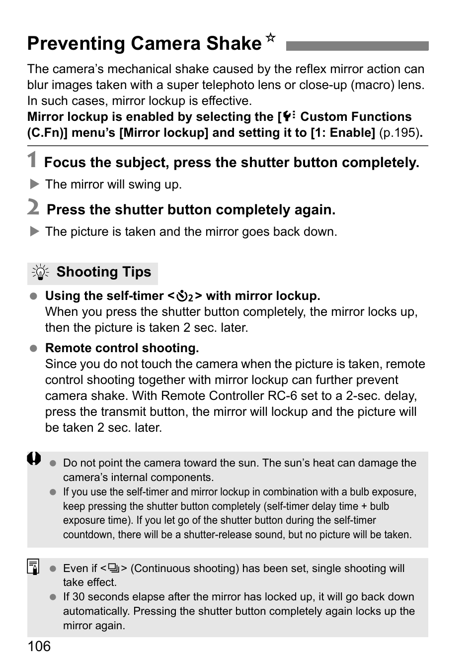Preventing camera shake n | Canon 550D User Manual | Page 106 / 260