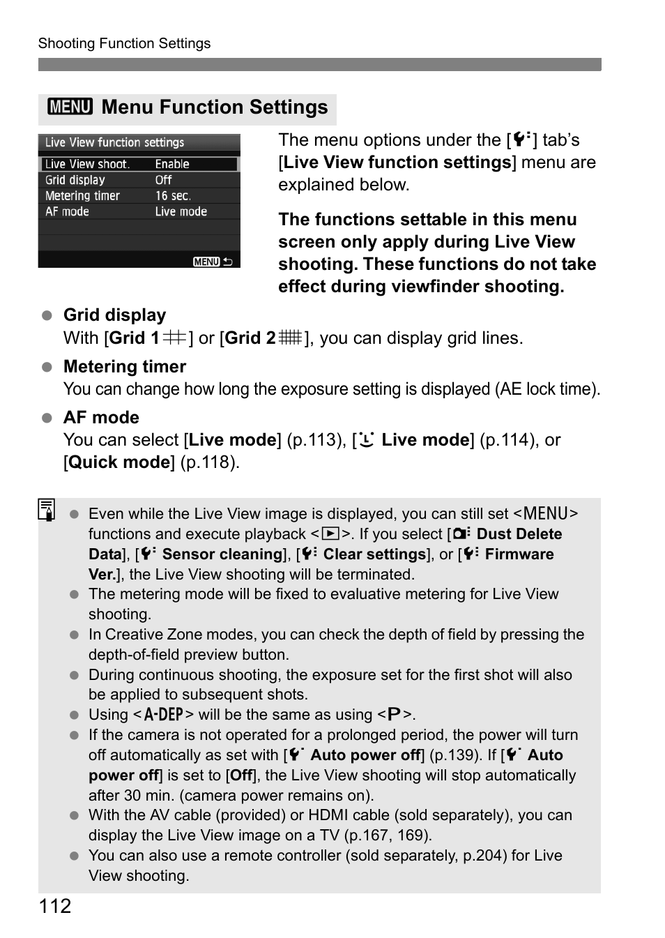 3menu function settings | Canon 550D User Manual | Page 112 / 260