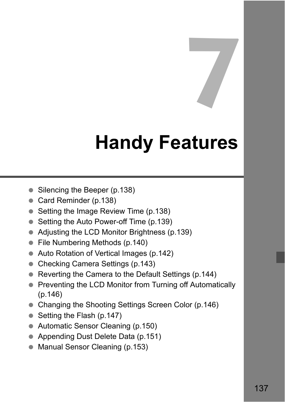 Handy features | Canon 550D User Manual | Page 137 / 260