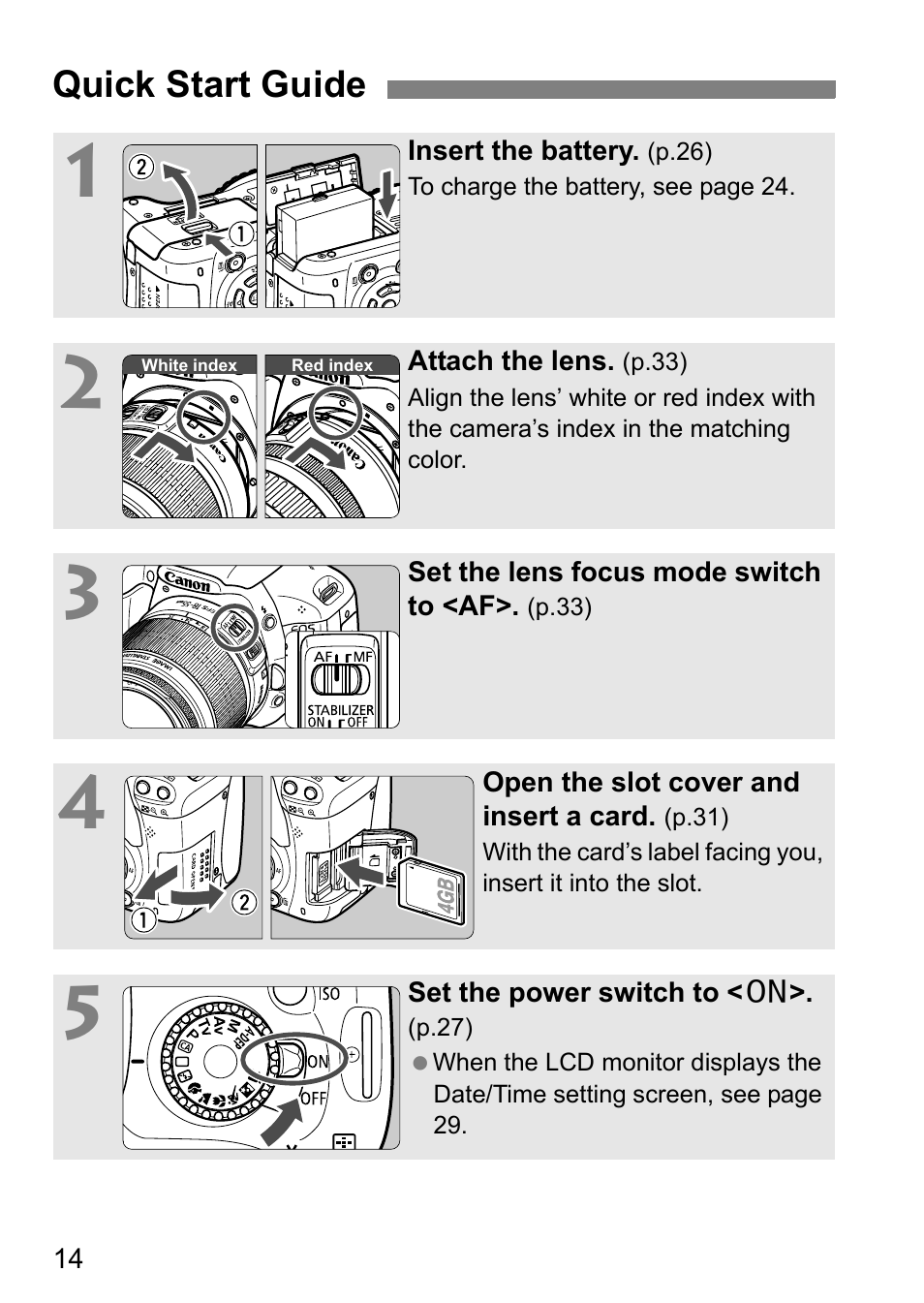Canon 550D User Manual | Page 14 / 260