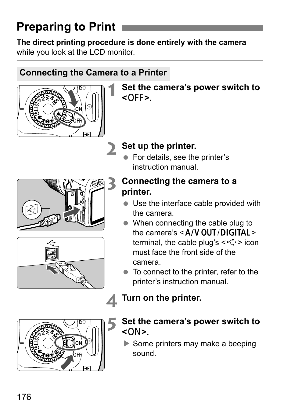 Preparing to print | Canon 550D User Manual | Page 176 / 260