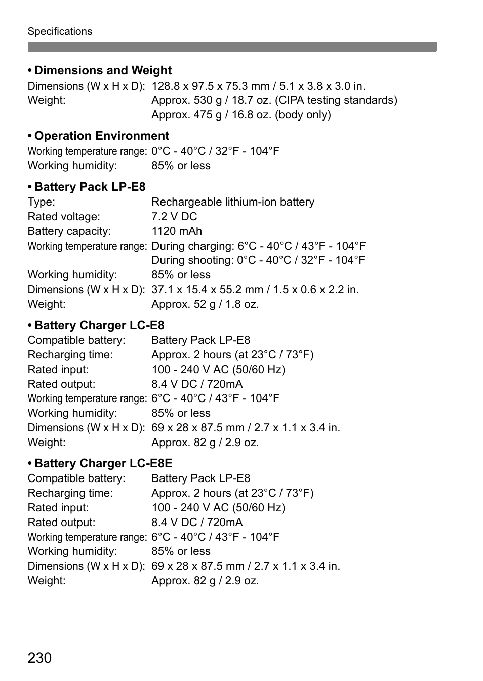 Canon 550D User Manual | Page 230 / 260