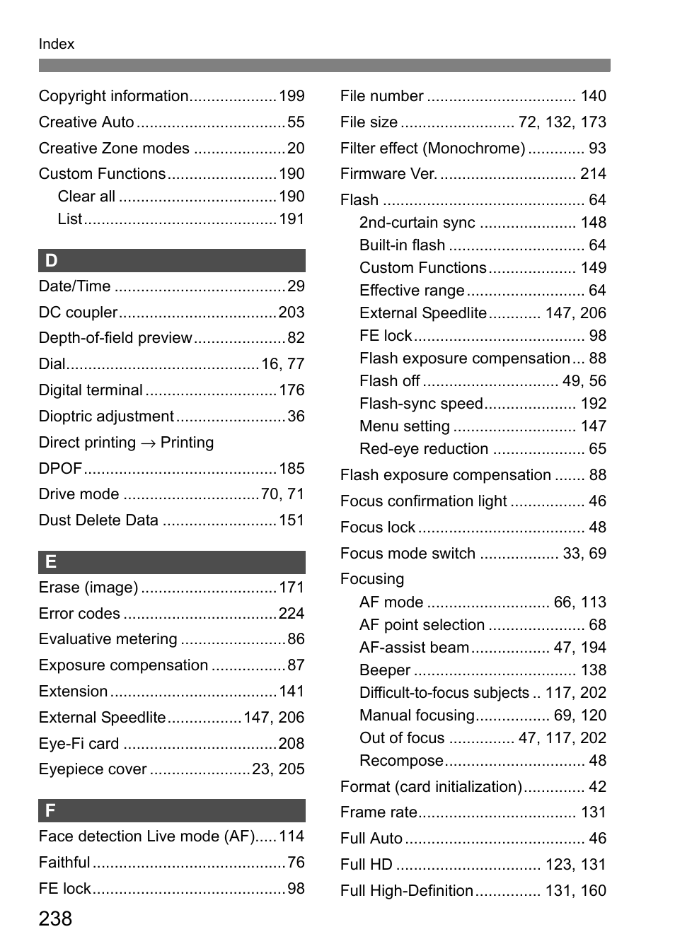 Canon 550D User Manual | Page 238 / 260