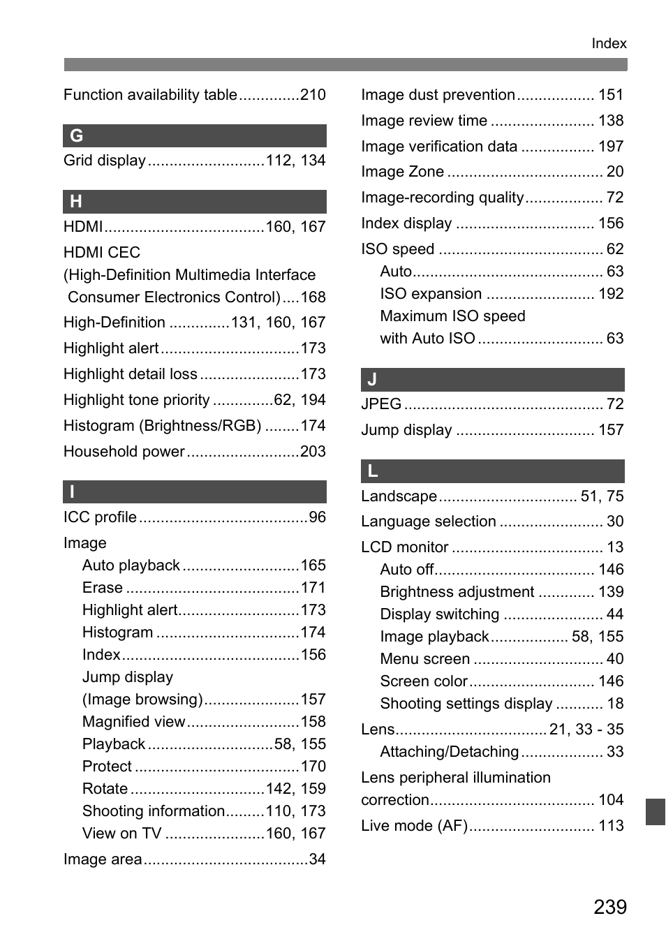 Canon 550D User Manual | Page 239 / 260