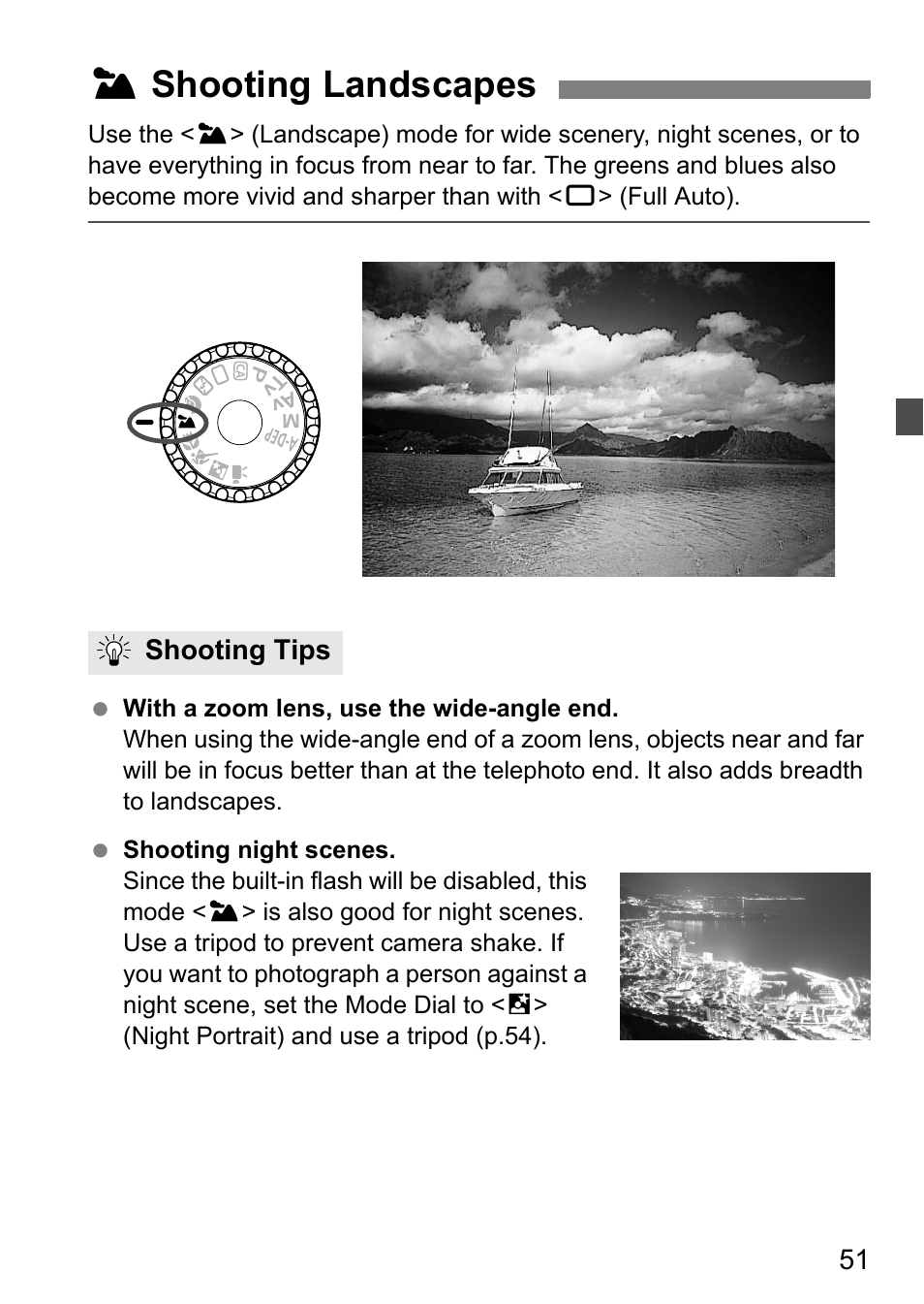 3 shooting landscapes | Canon 550D User Manual | Page 51 / 260