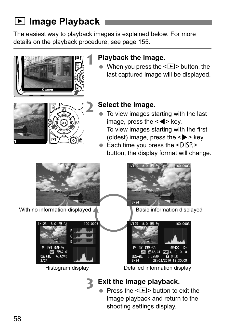 Ximage playback | Canon 550D User Manual | Page 58 / 260