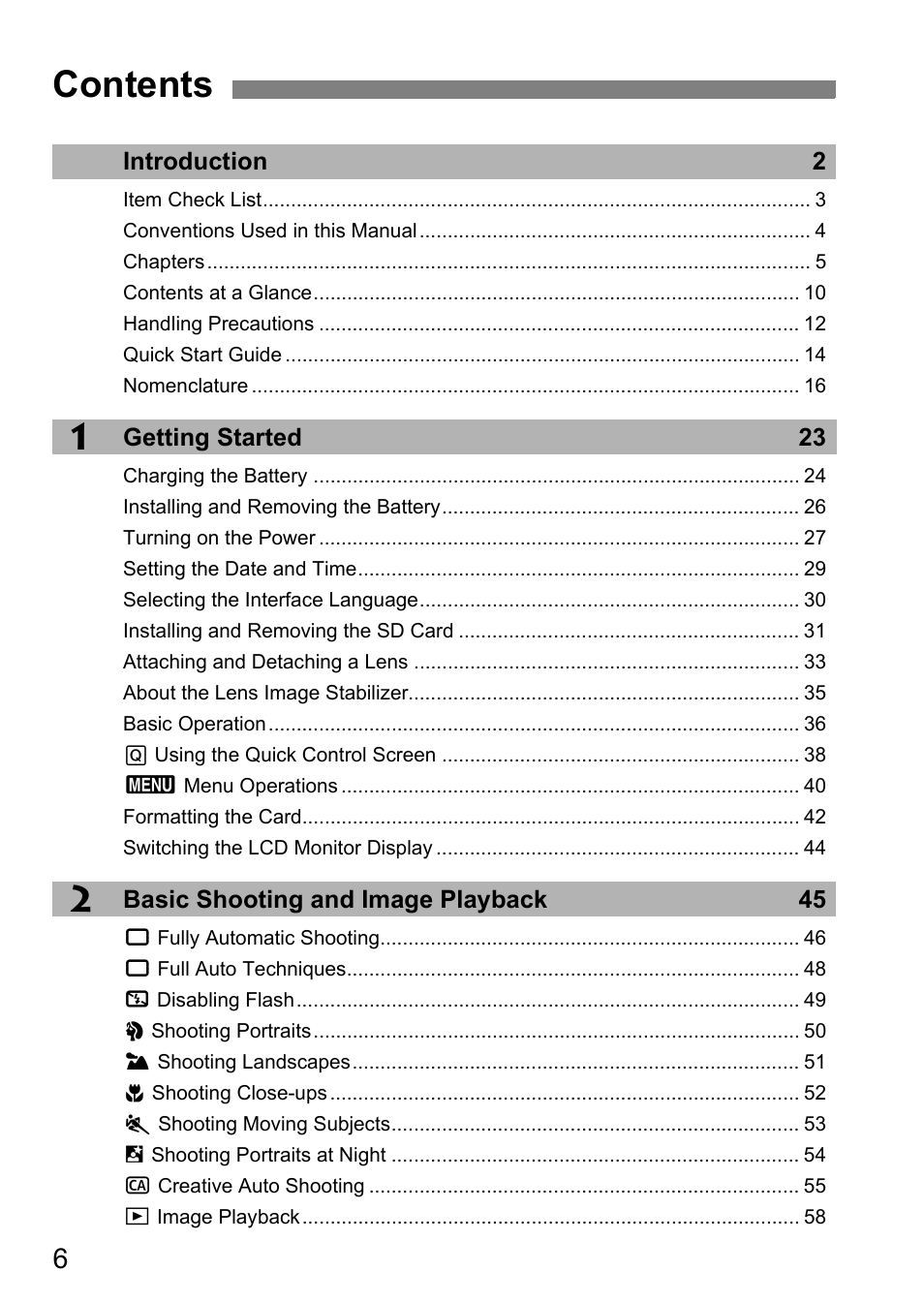 Canon 550D User Manual | Page 6 / 260