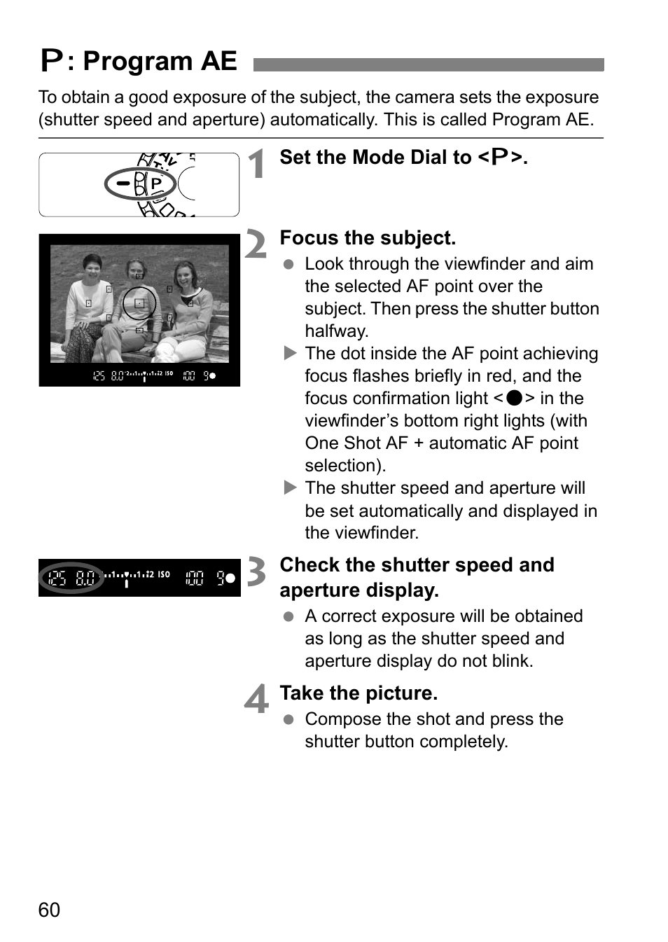 D: program ae | Canon 550D User Manual | Page 60 / 260