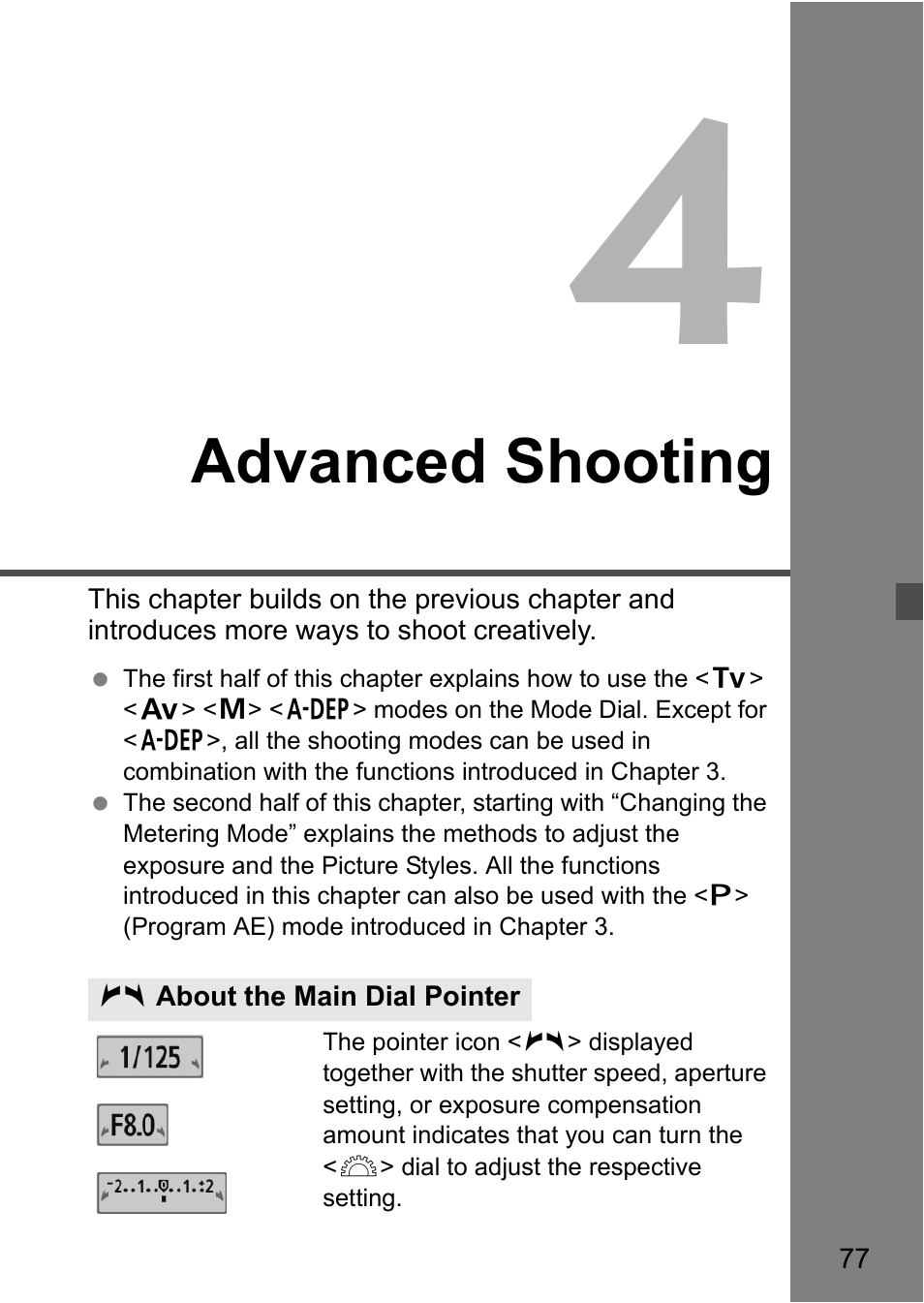 Advanced shooting | Canon 550D User Manual | Page 77 / 260