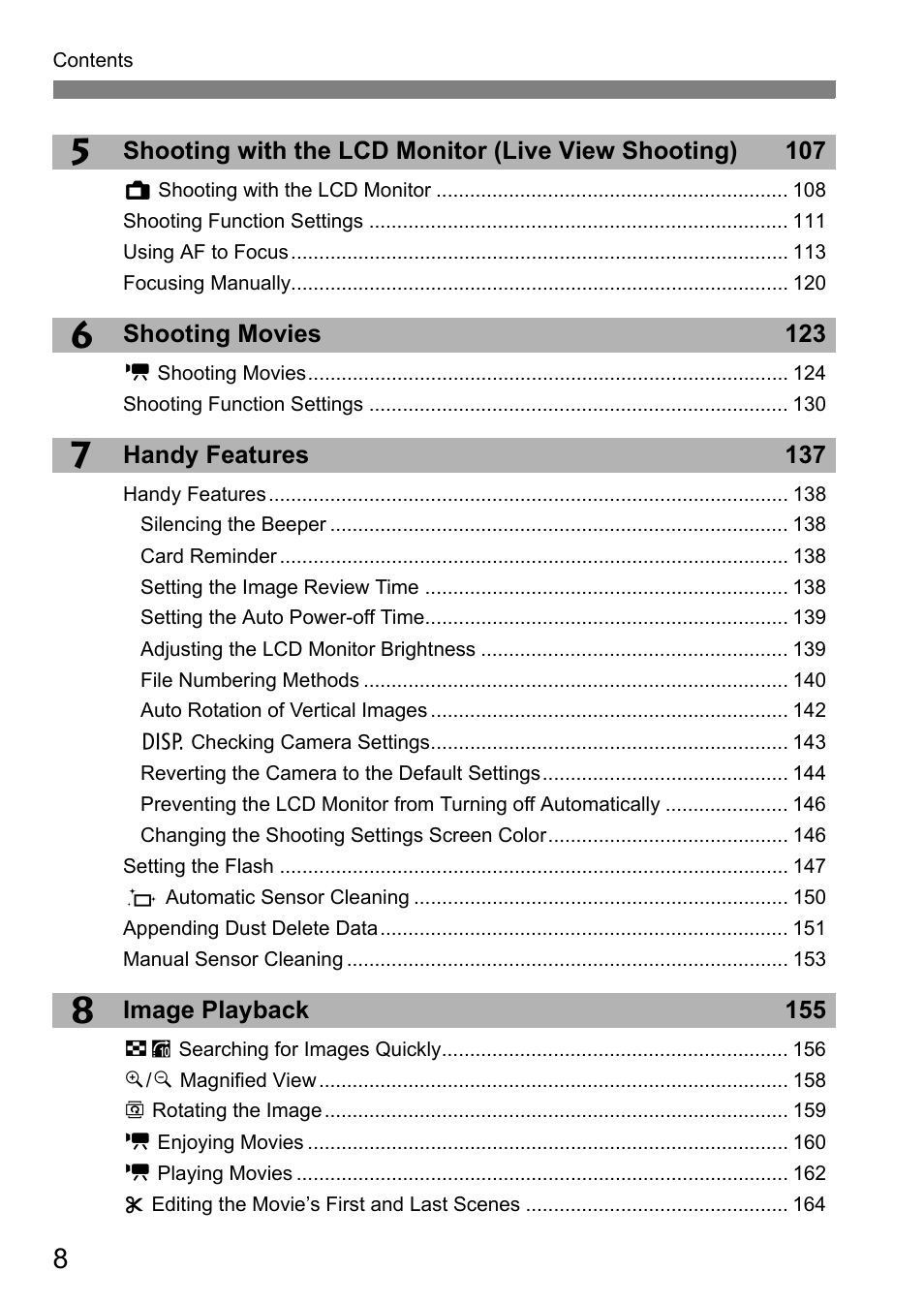 Canon 550D User Manual | Page 8 / 260