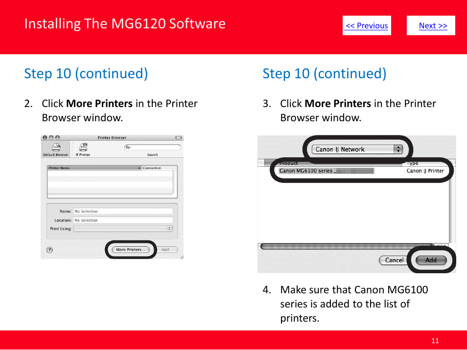 Installing the mg6120 software, Step 10 (continued) | Canon MG6120 User Manual | Page 11 / 13