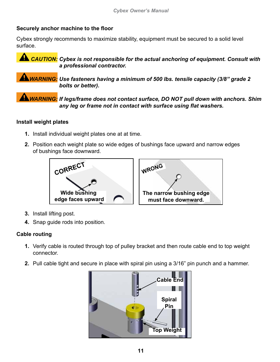 Cybex 13070-999 VR1 Arm Curl User Manual | Page 11 / 26