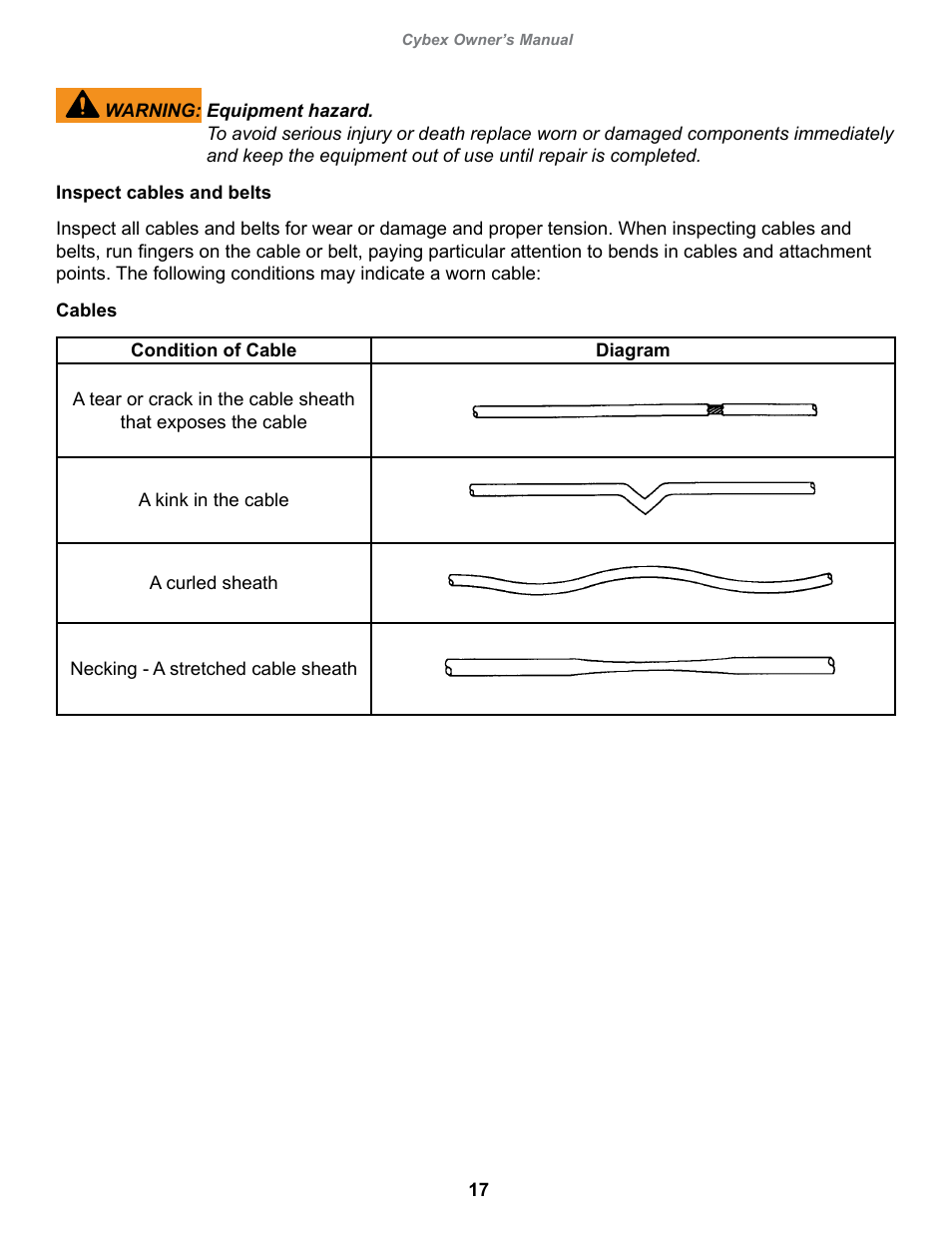 Cybex 13070-999 VR1 Arm Curl User Manual | Page 17 / 26