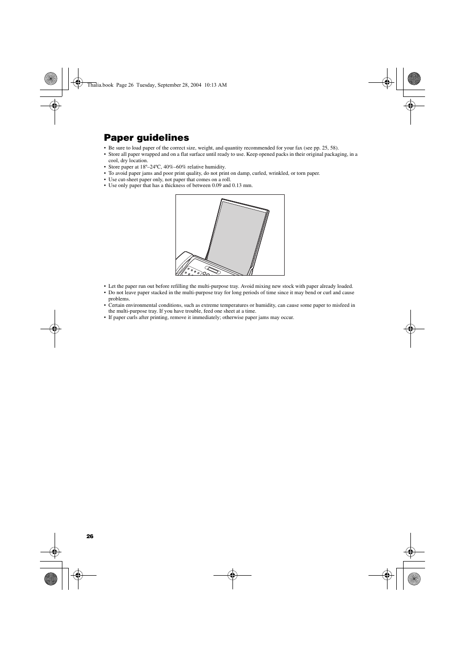 Paper guidelines | Canon FAX-TT250 User Manual | Page 26 / 59