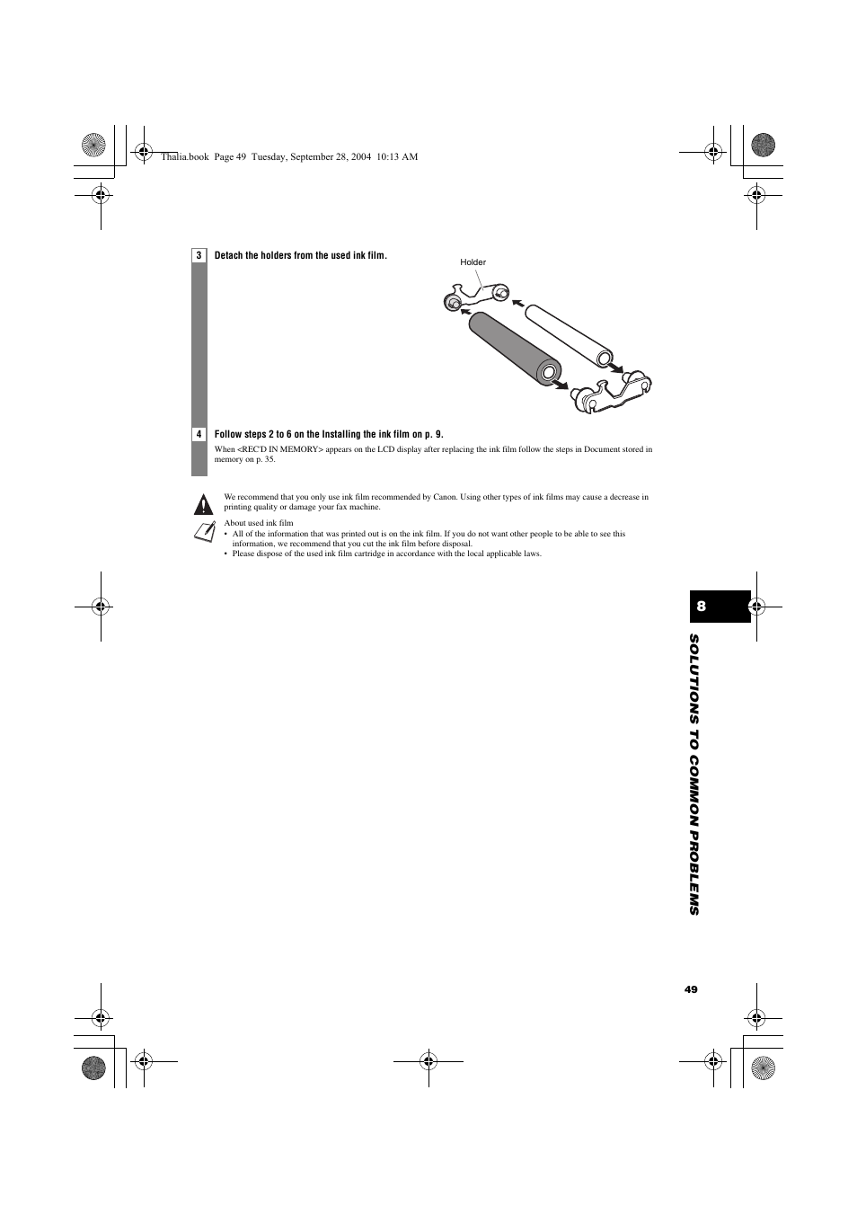 Canon FAX-TT250 User Manual | Page 49 / 59