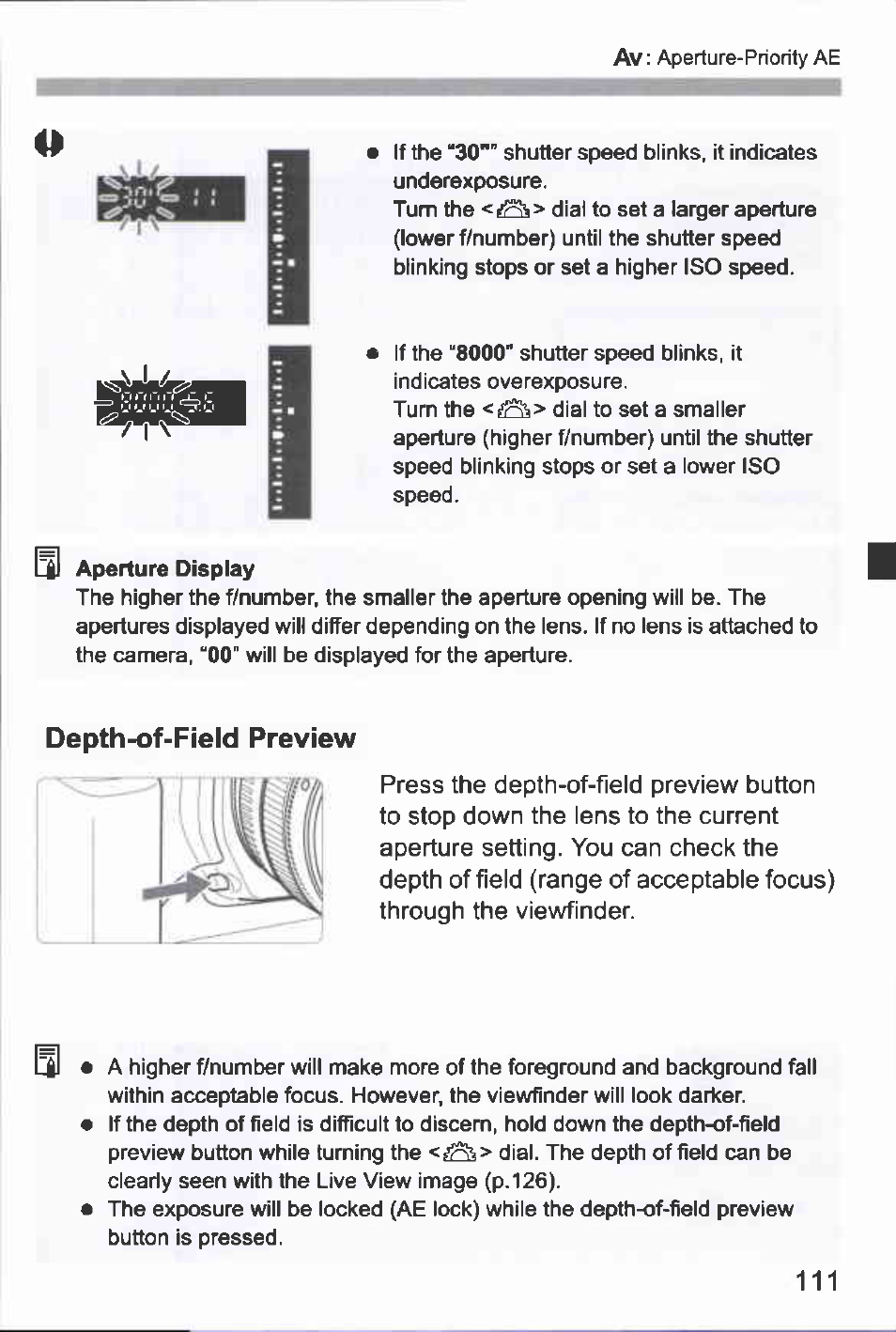 Depth-of-field preview | Canon EOS-1D Mark IV User Manual | Page 111 / 276