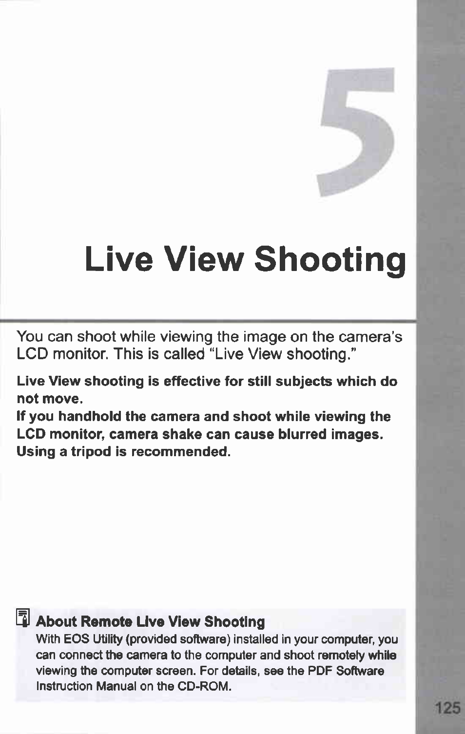 Live view shooting | Canon EOS-1D Mark IV User Manual | Page 125 / 276