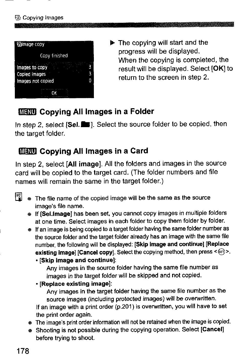 Imb copying all images in a folder, Copying all images in a card | Canon EOS-1D Mark IV User Manual | Page 178 / 276