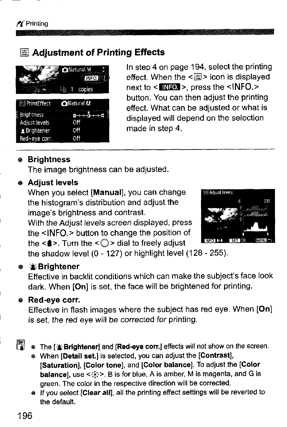 Hi adjustment of printing effects, Ihe5s | Canon EOS-1D Mark IV User Manual | Page 196 / 276