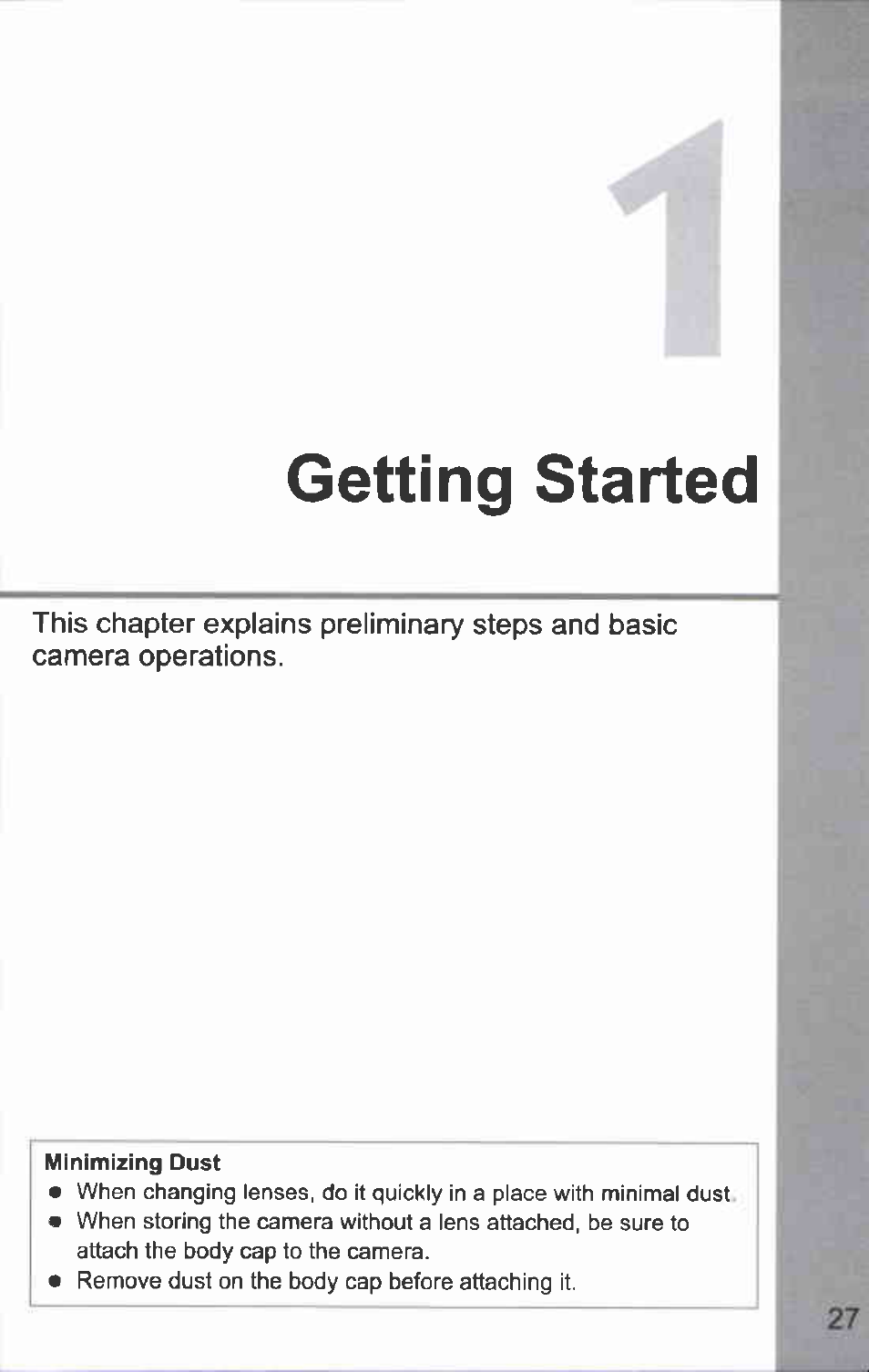 Getting started | Canon EOS-1D Mark IV User Manual | Page 27 / 276