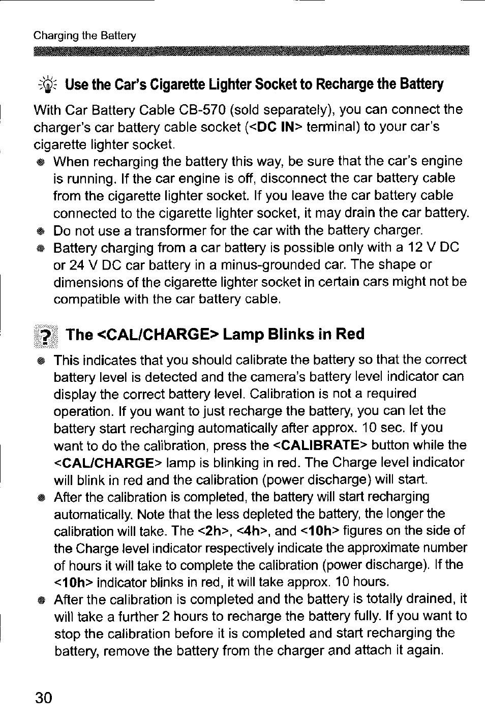 7 the <cal/charge> lamp blinks in red | Canon EOS-1D Mark IV User Manual | Page 30 / 276