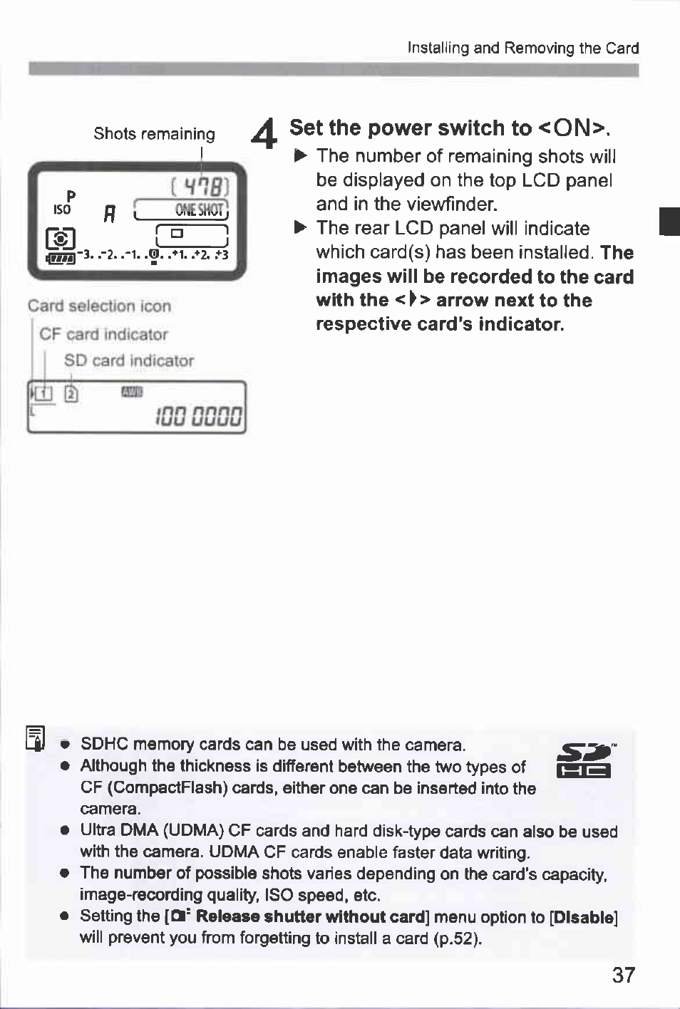 Y| set the power switch to <on, Lodosaa | Canon EOS-1D Mark IV User Manual | Page 37 / 276
