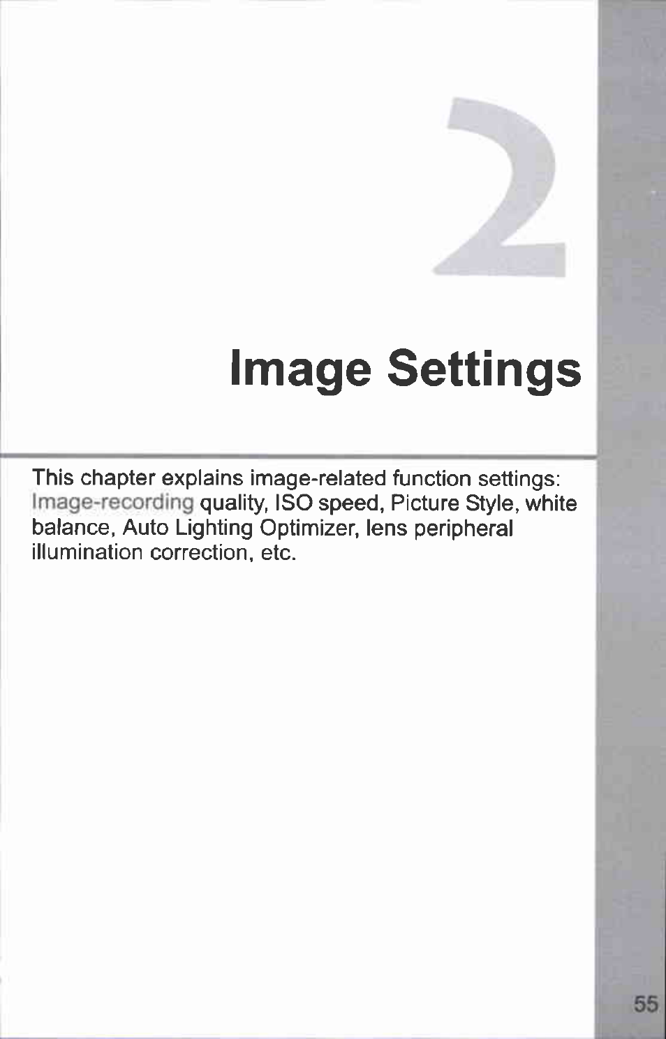 Image settings | Canon EOS-1D Mark IV User Manual | Page 55 / 276