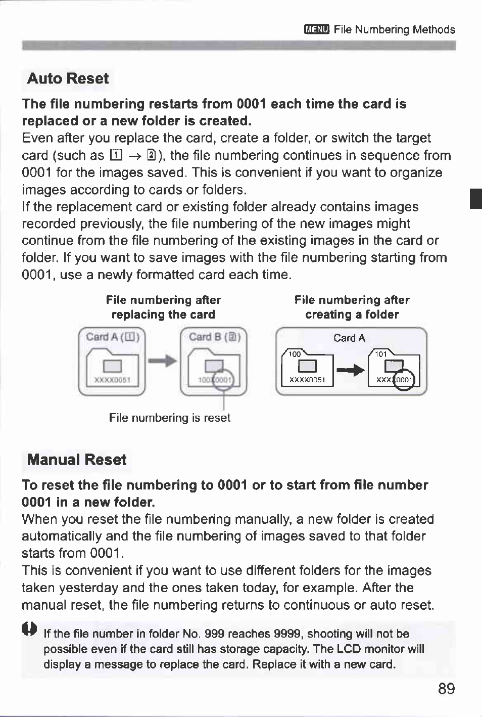 Auto reset, Manual reset | Canon EOS-1D Mark IV User Manual | Page 89 / 276