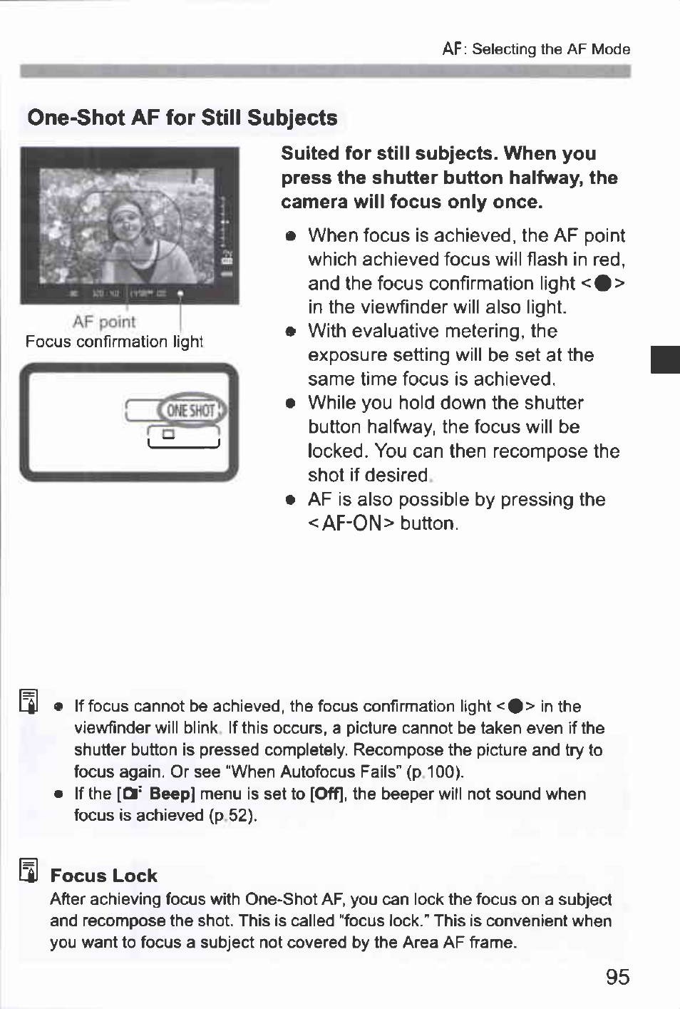 One-shot af for still subjects | Canon EOS-1D Mark IV User Manual | Page 95 / 276