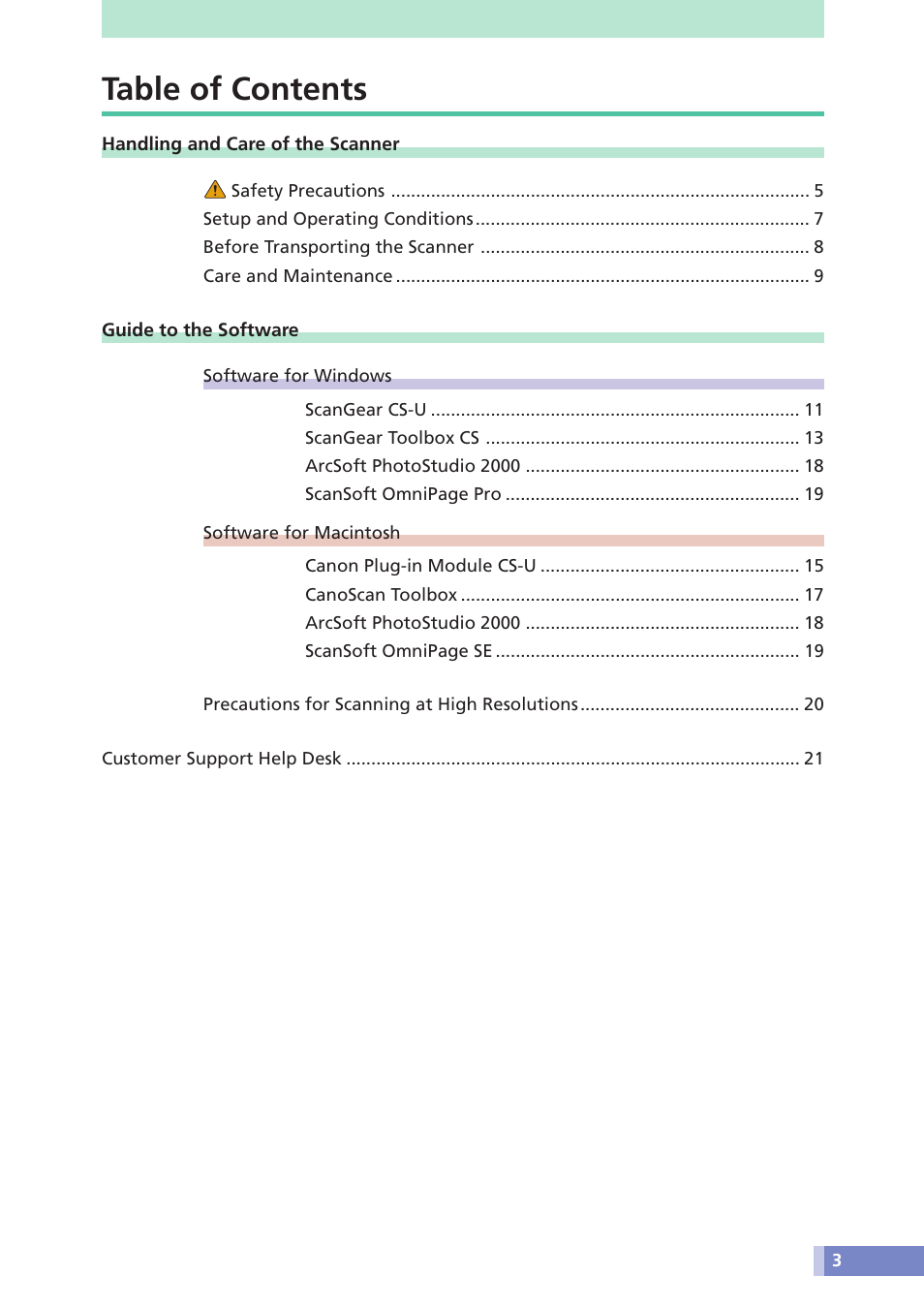 Canon CanoScan D646U User Manual | Page 3 / 21