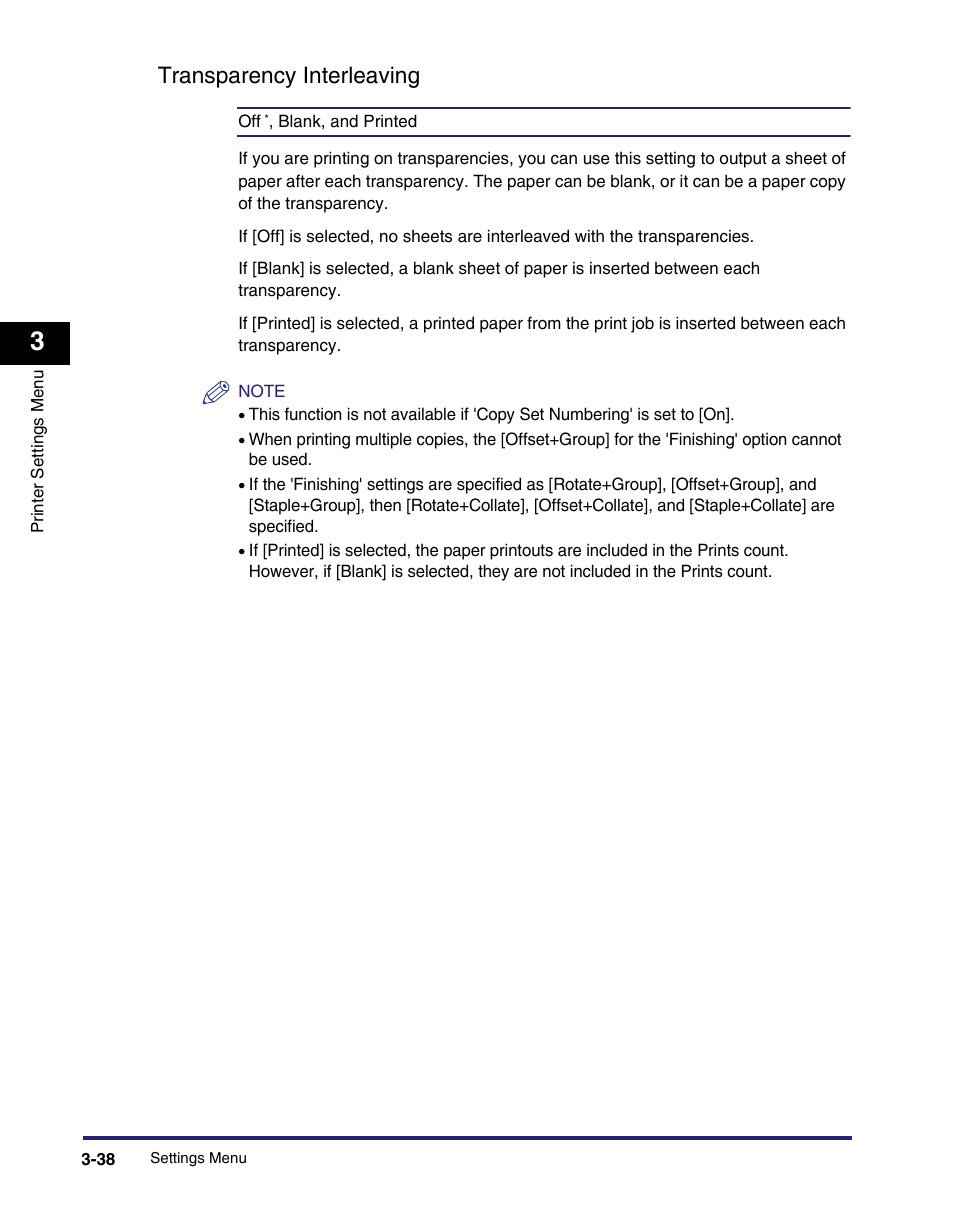 Transparency interleaving, Transparency interleaving -38 | Canon IMAGE RUNNER 5075 User Manual | Page 106 / 250