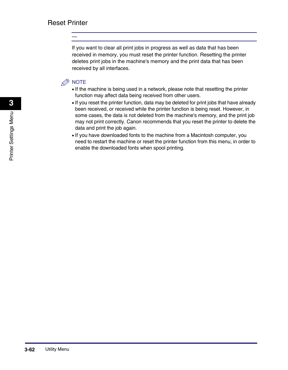 Reset printer, Reset printer -62 | Canon IMAGE RUNNER 5075 User Manual | Page 130 / 250