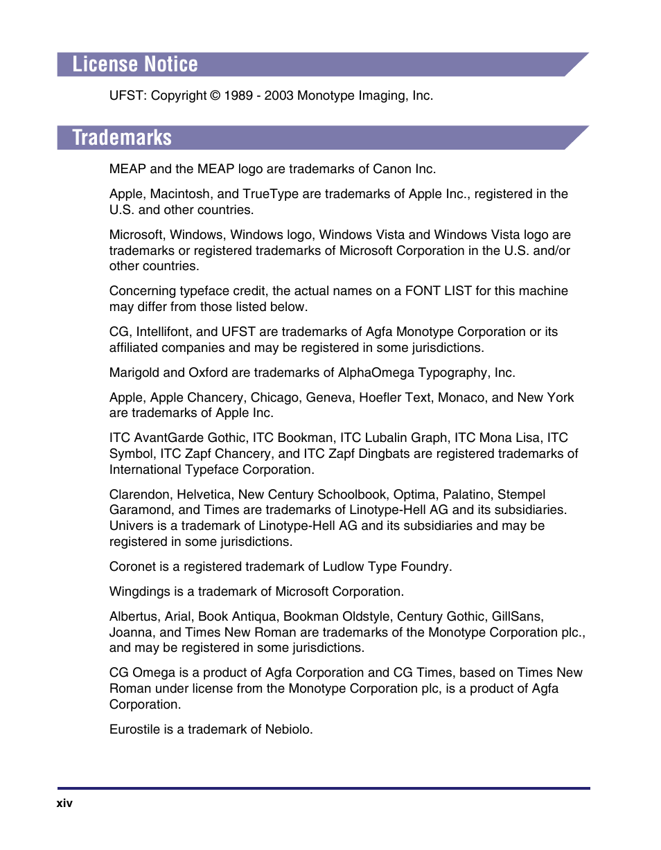 License notice, Trademarks | Canon IMAGE RUNNER 5075 User Manual | Page 16 / 250