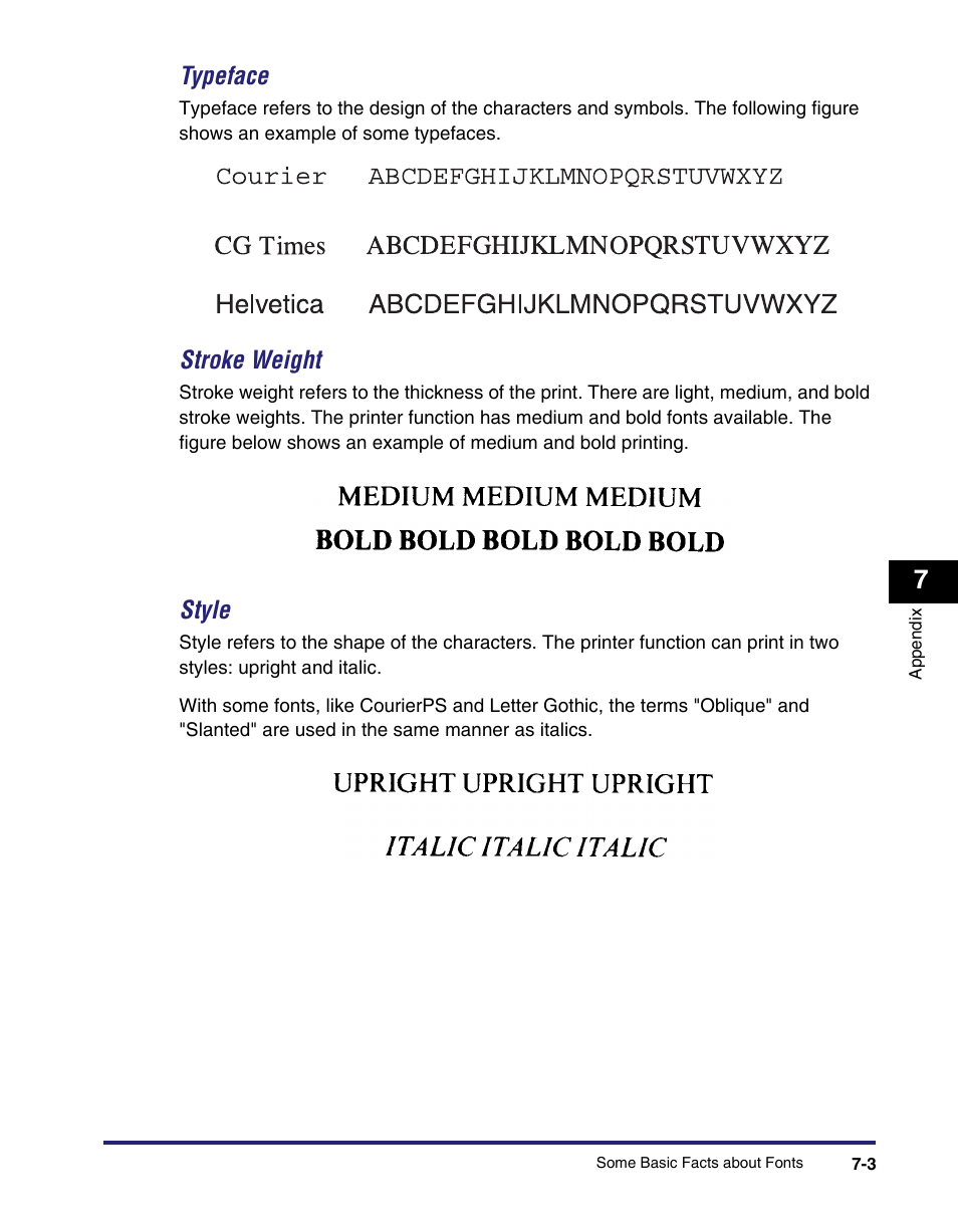 Typeface -3, Stroke weight -3, Style -3 | Typeface, Stroke weight, Style | Canon IMAGE RUNNER 5075 User Manual | Page 191 / 250